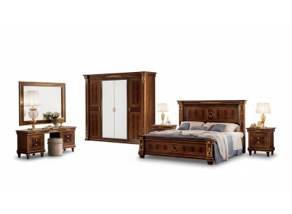 Bedroom set bed bedside table dresser mirror stool new 7-piece baroque