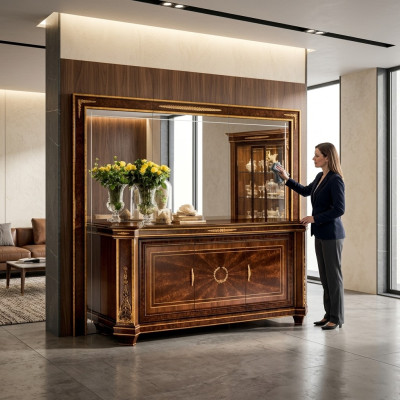 Buffet sideboard sideboards living room wall cabinet + mirror