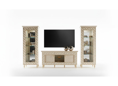 Wall unit display cabinet TV sideboard cupboard wall baroque rococo design