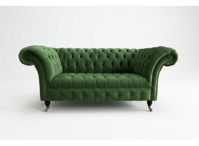 Chesterfield Couch 2-Seater Upholstered Seat Textile Fabric Leather Couches Sofas Sofa