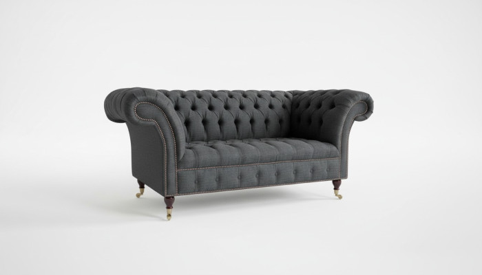 Chesterfield Textile 2-Seater Sofa Luxury Sofa Upholstered Sofas Design Fabric Sofas