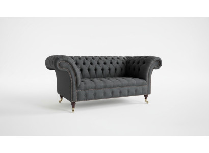 Chesterfield Textile 2-Seater Sofa Luxury Sofa Upholstered Sofas Design Fabric Sofas