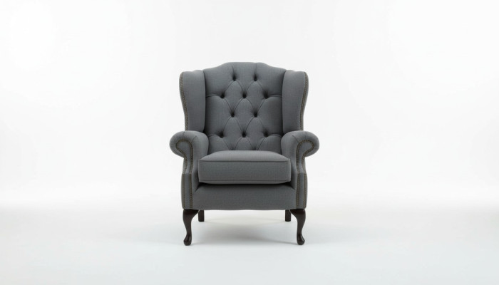 Chesterfield Design Luxury Fabric Sofas Textile Wing Chair 1-Seater Sofa Upholstery