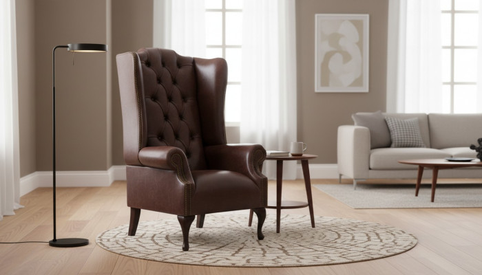 Chesterfield Wingback Armchair Upholstered Sofas Classic Chair of Premium Class #130