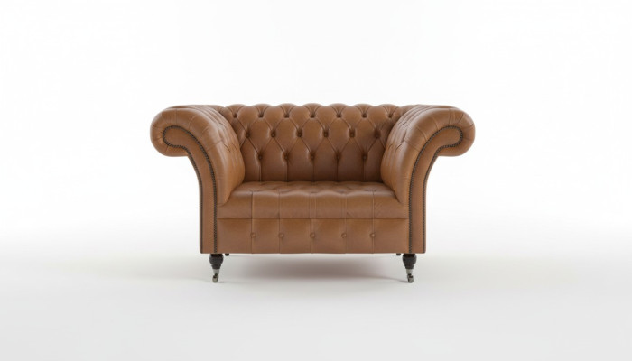 Armchair 1 Seater Chesterfield Faux Leather Upholstered Sofas Design Luxury Couch Sofa