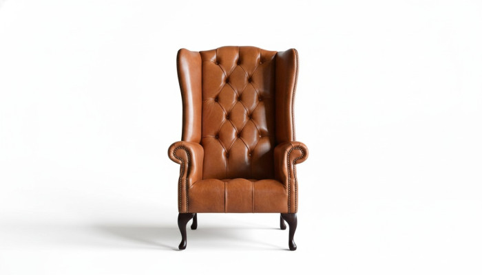 Luxury Wing Chair Armchair 1-Seater Sofa Couch Leather Textile Upholstery Chesterfield