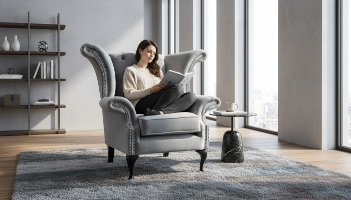 Wing chair, upholstered sofas, armchair, 1-seater sofa, Chesterfield chair, premium class