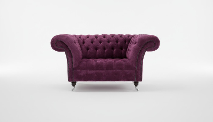 Upholstered furniture armchair 1-seater New Premium Class luxury fabrics upholstery Chesterfield