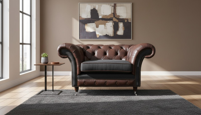 Armchair 1 Seater Relax Cushioned TV Chesterfield Textile Sofa Couches Leather New