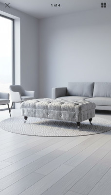 Chesterfield Textile XXL Ottoman Big Footstool Upholstered Sofa Bench Luxury Fabric