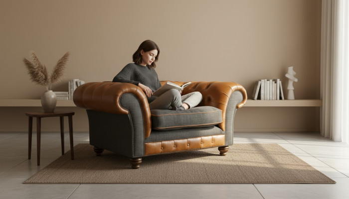New luxurious upholstery luxury class classic Chesterfield armchair 1 seater soft
