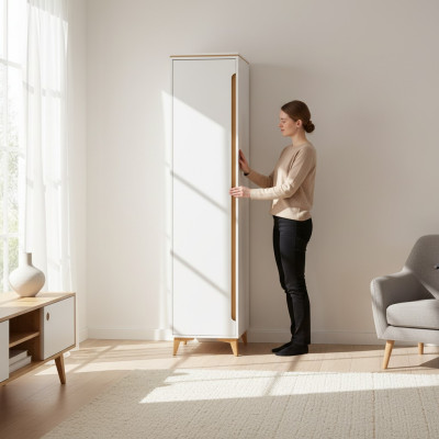 Wardrobe Tall Cabinet Modern Living Room Collection Shelf Shelves Display Cabinet