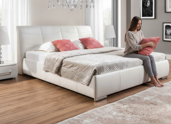 Upholstered bed beds bed upholstery leather textile designer hotel double luxury