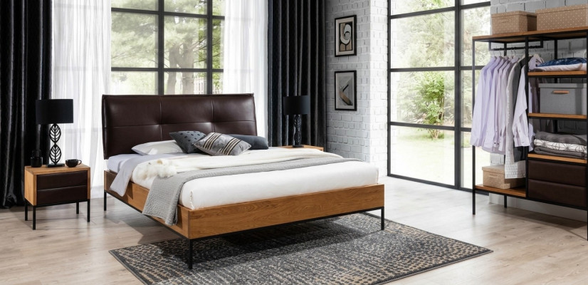 3-piece complete set wood bedroom loft style design bed dresser wardrobe new