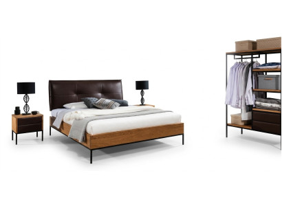 3-piece complete set wood bedroom loft style design bed dresser wardrobe new