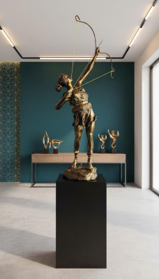 Diana Goddess Bow Arrow XXL Designer Statue Sculpture Figure Statues Decoration