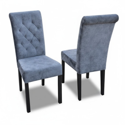 4x Chesterfield Chair Set Seat Cushion Suite Dining Room Chairs with Leather Backrest