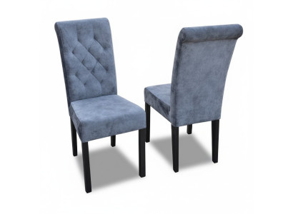 4x Chesterfield Chair Set Seat Cushion Suite Dining Room Chairs with Leather Backrest