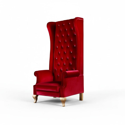 The Voltaire chair is a stunning example of classic English style in a rich shade of red.