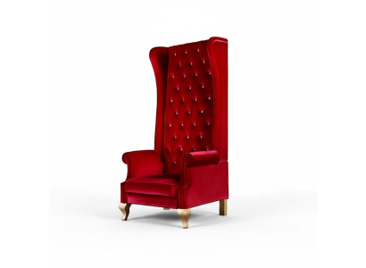 The Voltaire chair is a stunning example of classic English style in a rich shade of red.