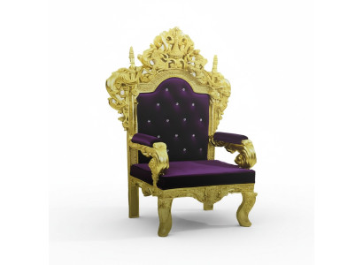Chesterfield Throne Armchair Royal Upholstered Velvet 1-Seater Antique Style Chairs
