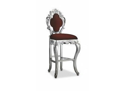 Bar stool Chesterfield velvet upholstered royal 1-seater antique style chair