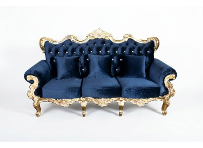 Throne Sofa Royal Upholstery Chesterfield Velvet 3-Seater Antique Style Sofas New
