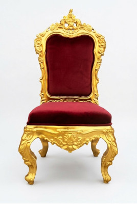 Chair Throne Armchair Set Dining Room Designer Wood Antique Style Rococo Baroque