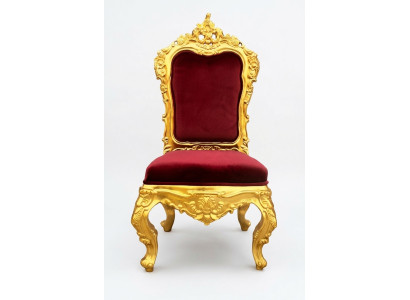 Chair Throne Armchair Set Dining Room Designer Wood Antique Style Rococo Baroque