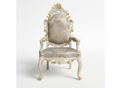 Chair Throne Armchair Set Dining Room Wood Designer Antique Style Baroque Rococo