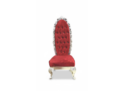 Red Throne Armchair Royal Upholstered Seat Antique Style Chair Chesterfield Design
