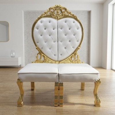 Chesterfield Throne Chair Royal Upholstered Velvet Love Heart Antique Style Chairs