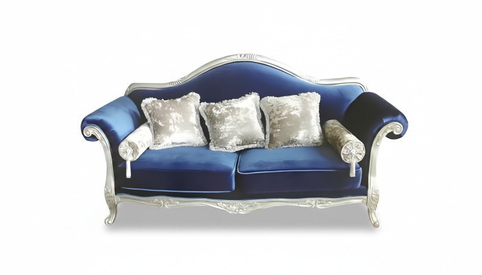 Two-seater throne sofa royal upholstery velvet 2-seater antique style Chesterfield