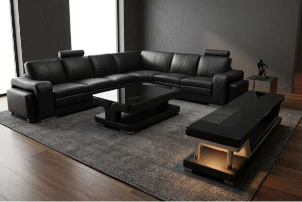 Leather Sofa Living Landscape Corner Ensemble Design Sofa L-Shape A1109B Sofas Couches