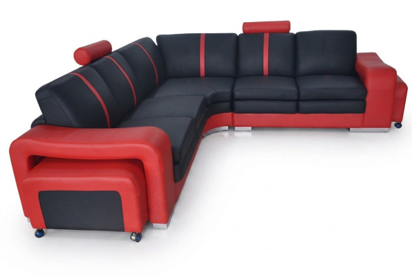 Corner sofa couch upholstery corner seat leather suite living landscape illuminated L shape