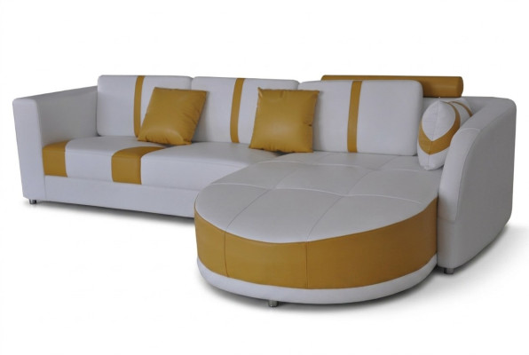 Leather corner sofa couch upholstery seat living modern design furniture set