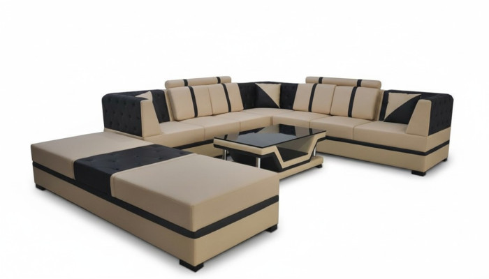 Leather corner sofa couch upholstery seat living landscape modern design furniture