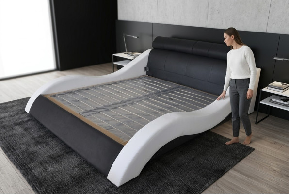 Double Luxury Design Leather Hotel Bed Upholstered Beds Modern Multifunction