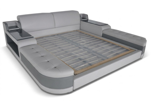Design Luxury Bed Upholstery Matrimonial Hotel Modern Beds Leather 140/160/180/200 LB8820