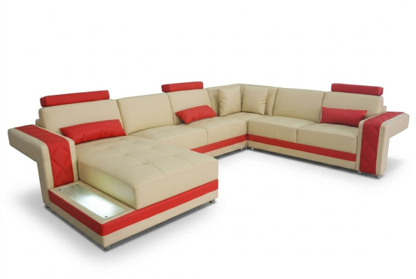 Leather sofa couch living landscape corner set design modern decorative sofa