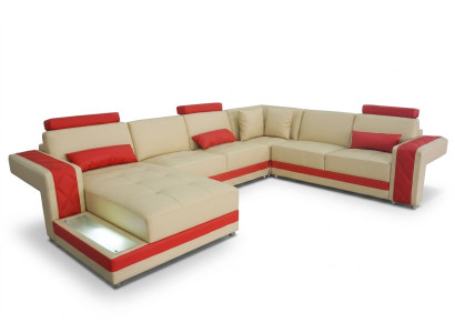 Leather sofa couch living landscape corner set design modern decorative sofa