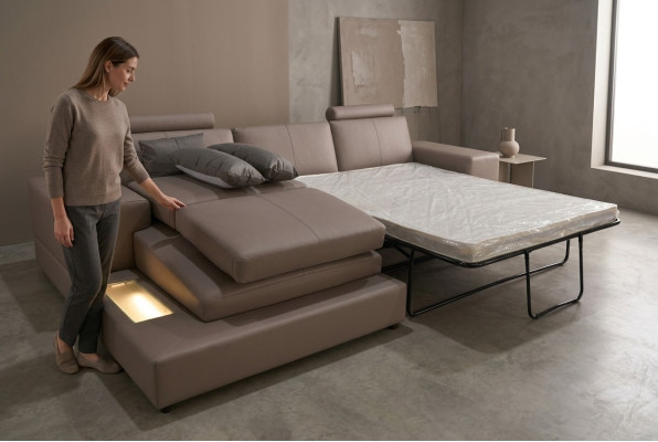 Leather couch living landscape corner suite design modern sofa L-shape
