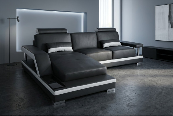 Leather sofa living landscape corner suite design modern sofa L-shape