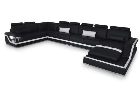 Leather sofa living area corner suite design modern sofa U-shape