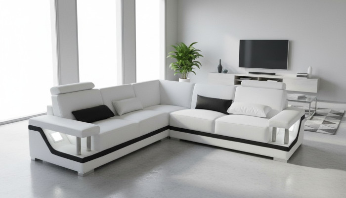 Leather sofa couch living landscape corner set design modern corner sofa L-shape L6002