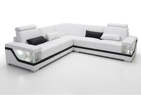 Leather sofa couch living landscape corner set design modern corner sofa L-shape L6002