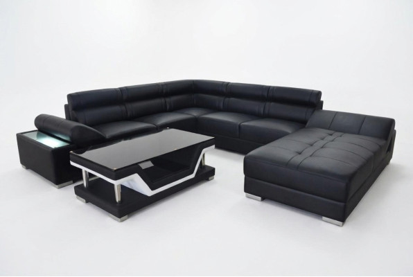 Leather sofa couch living area corner suite design modern sofa U-shape