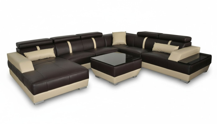Leather sofa living landscape corner set design modern sofa decorative U-shape