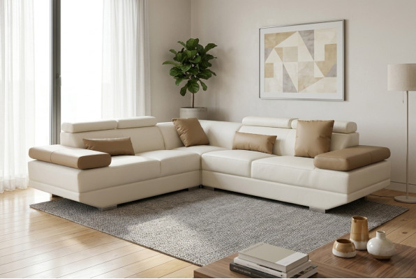 Leather sofa couch corner suite modern design sofa decor L-shape