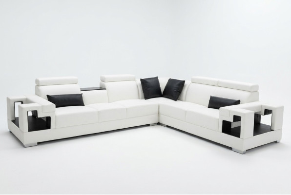 Leather sofa couch living area corner set design modern sofa L-shape K5001